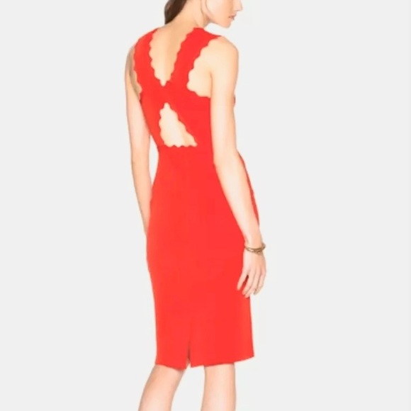 A.L.C. Scalloped Sheath Bodycon Bandage Midi Dress - Picture 1 of 9